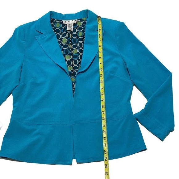 KEMP Collection Blue Open Front Blazer Jacket 12 - Picture 3 of 11
